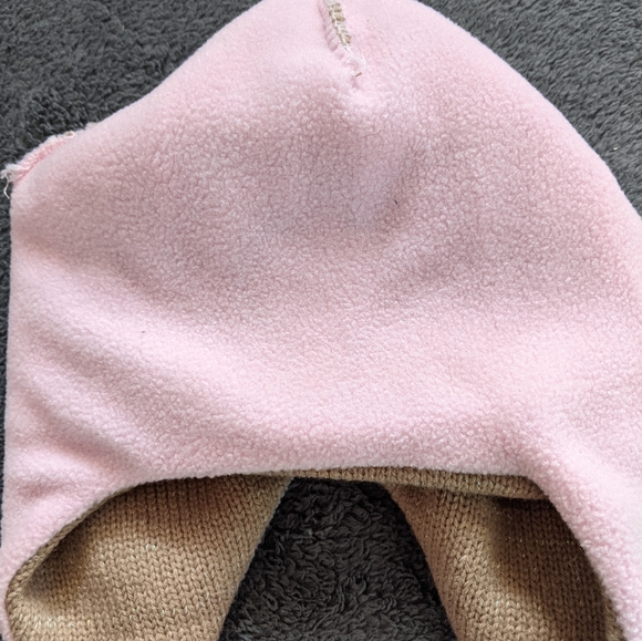 ♦️ B2G1FREE ♦️ Tan/pink reindeer knitted hat/mittens - Picture 5 of 5